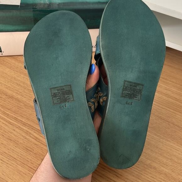 Roan by Bed Stu Buttress Dark Teal Sandal Womens Size 6.5 - Picture 9 of 11